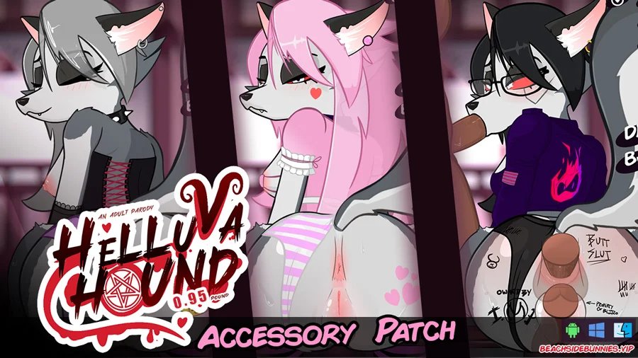 Helluva Hound - Accessory Patch banner showing Loona in different accessories